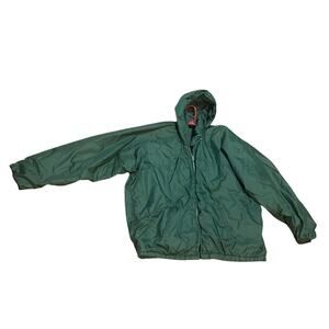 Vintage 80s 90s Poway CA Titans High School Green Lined Jacket Full Zip Hooded